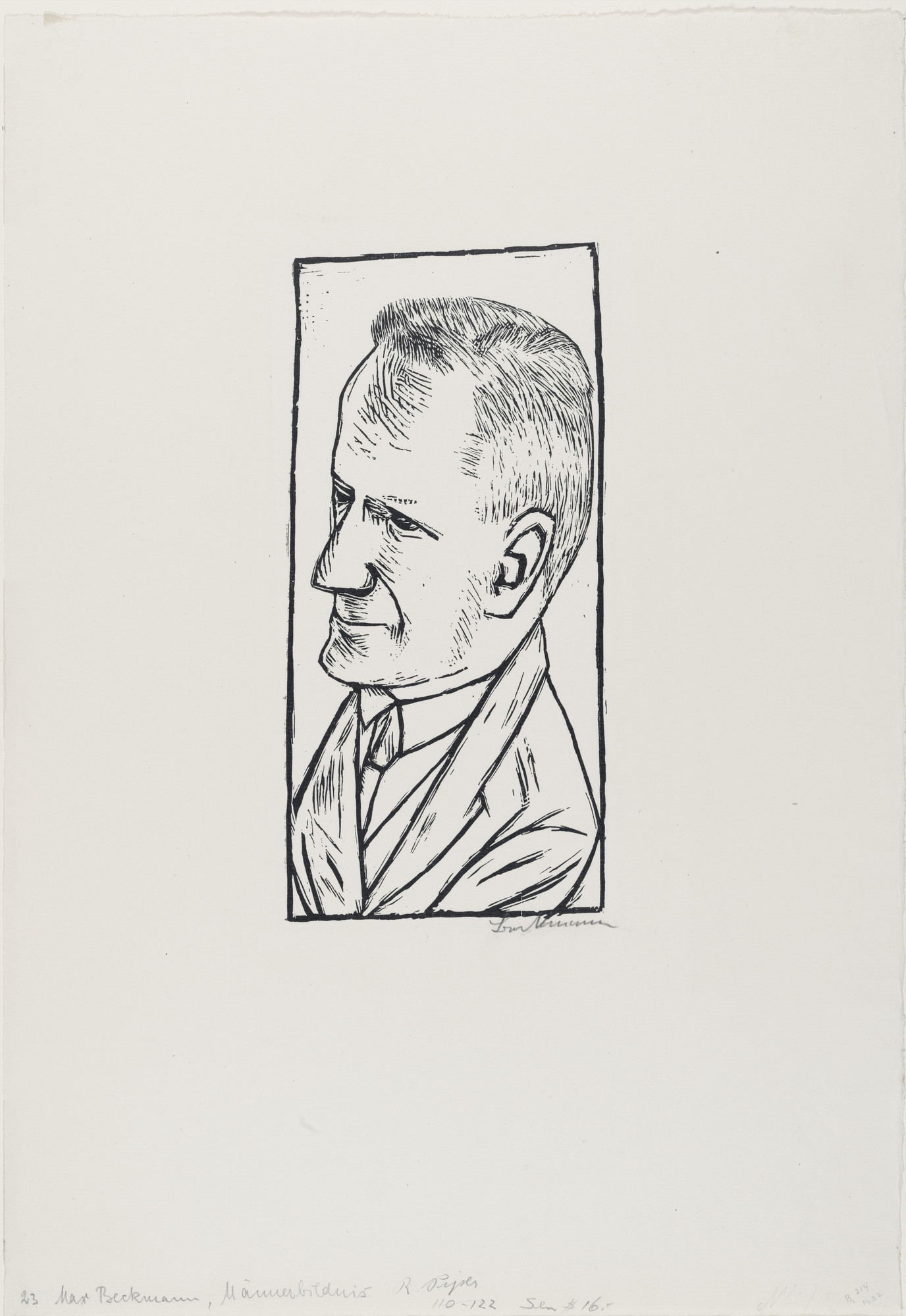 Max Beckmann. Portrait of Reinhard Piper (Bildnis Reinhard Piper)