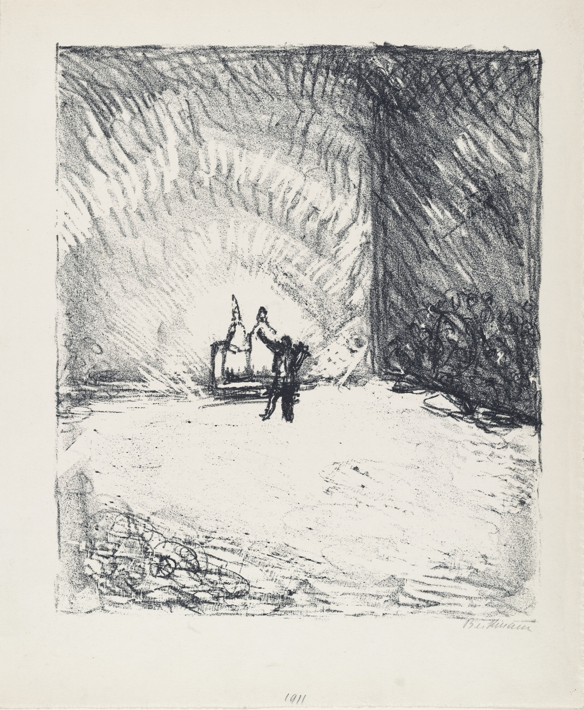 Max Beckmann. Orpheus before Pluto and Proserpina (Orpheus vor Pluto und Proserpina) from the illustrated book Eurydikes Wiederkehr, Drei Gesänge (The Return of Eurydice, Three Cantos). 1909