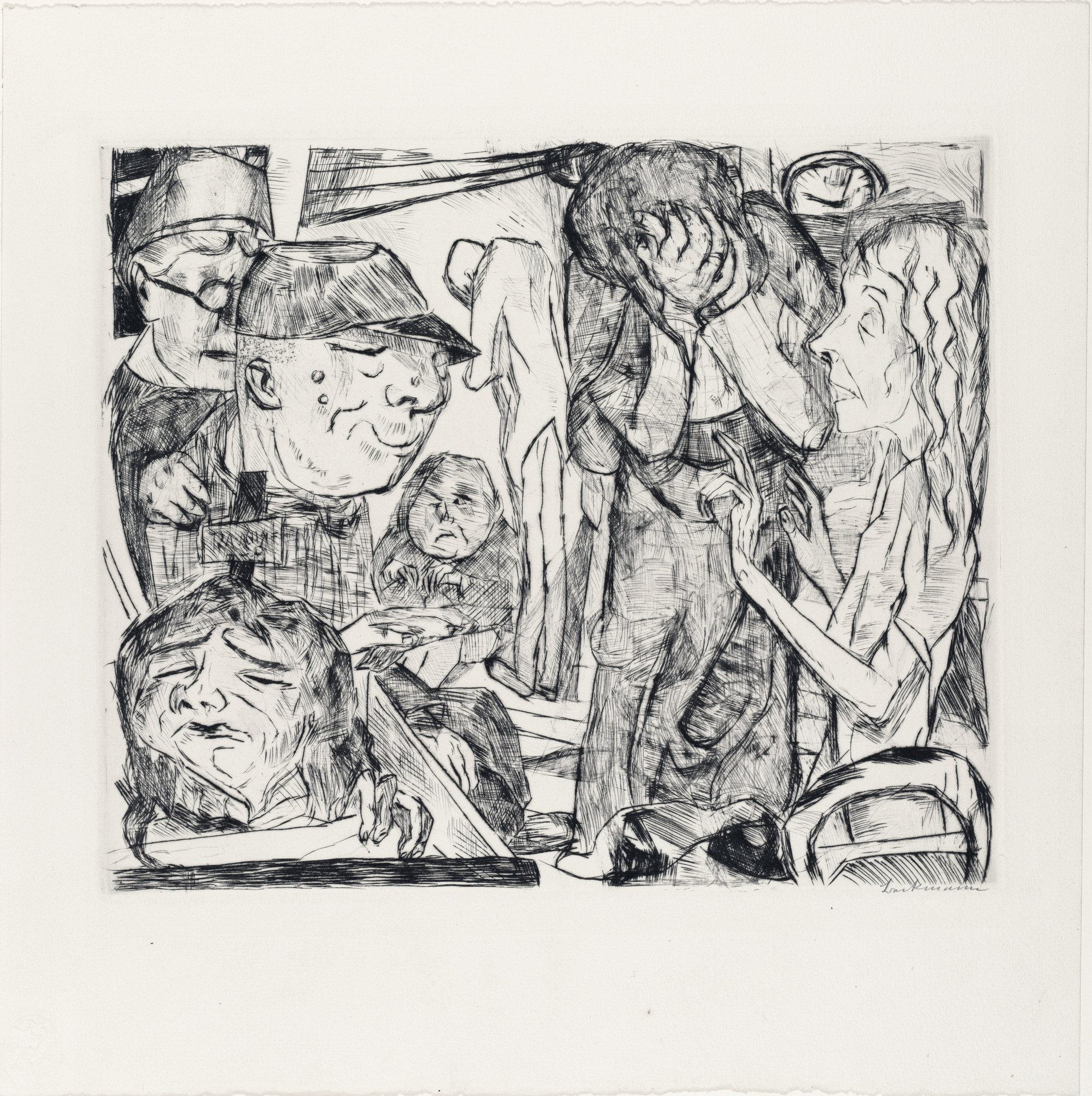 Max Beckmann. Madhouse (Irrenhaus) from Faces (Gesichter)