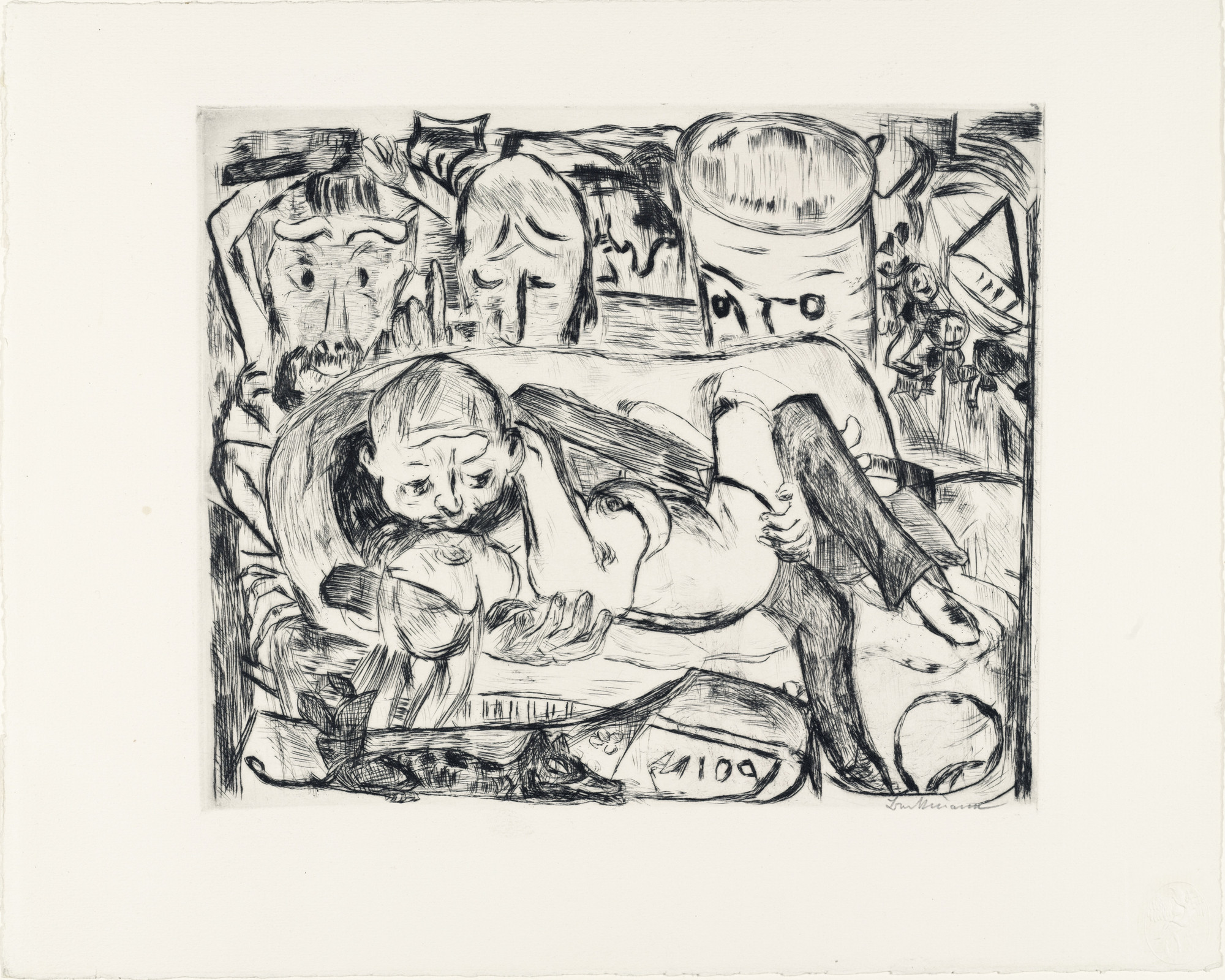 Max Beckmann. Lovers II (Liebespaar II) from the portfolio Faces (Gesichter)