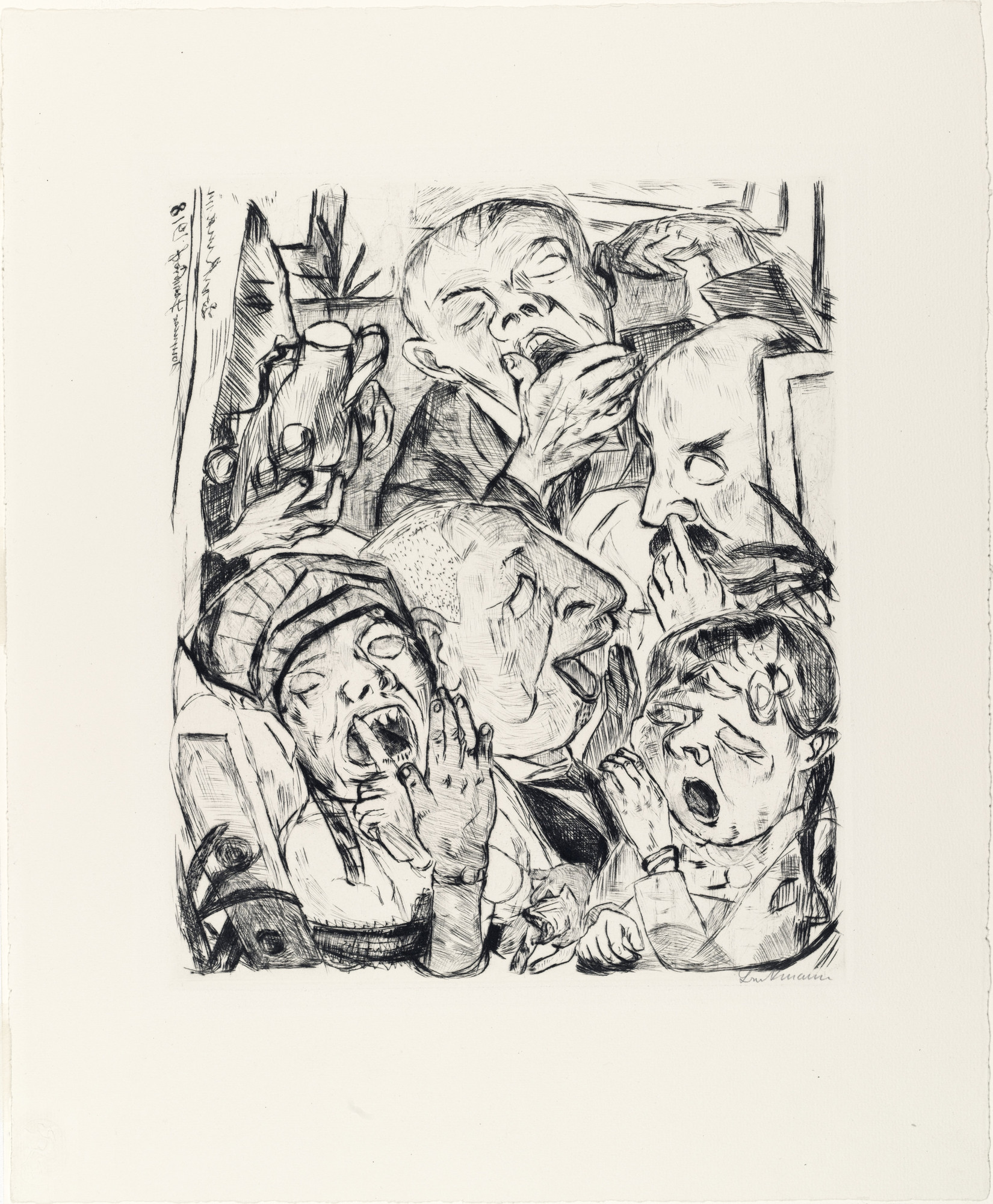 Max Beckmann. The Yawners (Die Gähnenden) from the portfolio Faces (Gesichter)