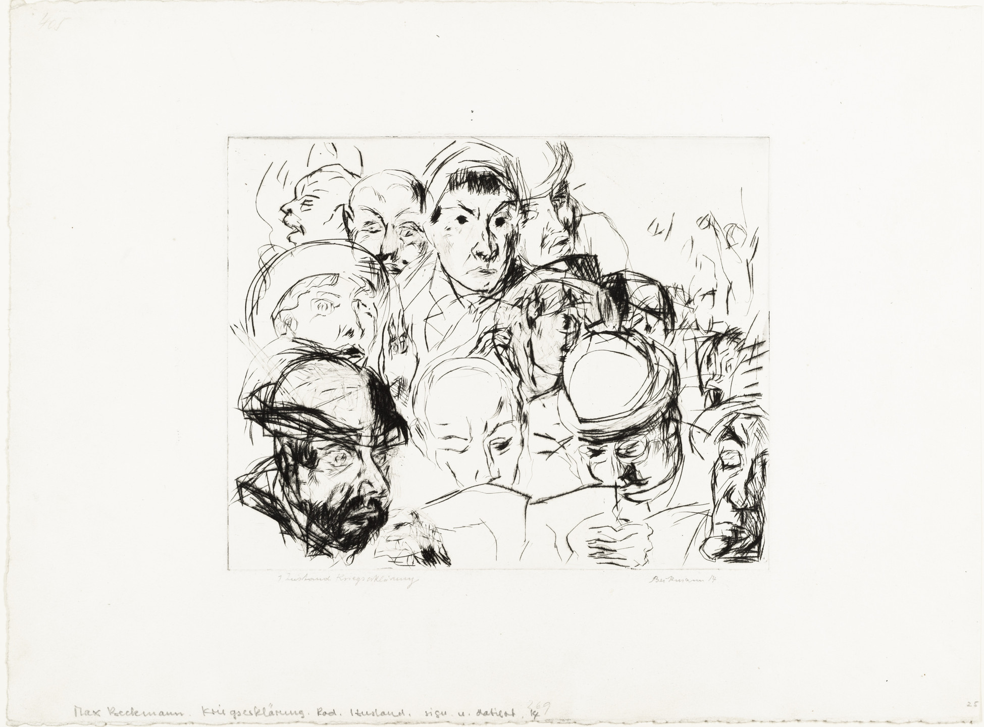 Max Beckmann. Declaration of War (Die Kriegserklärung). 1914