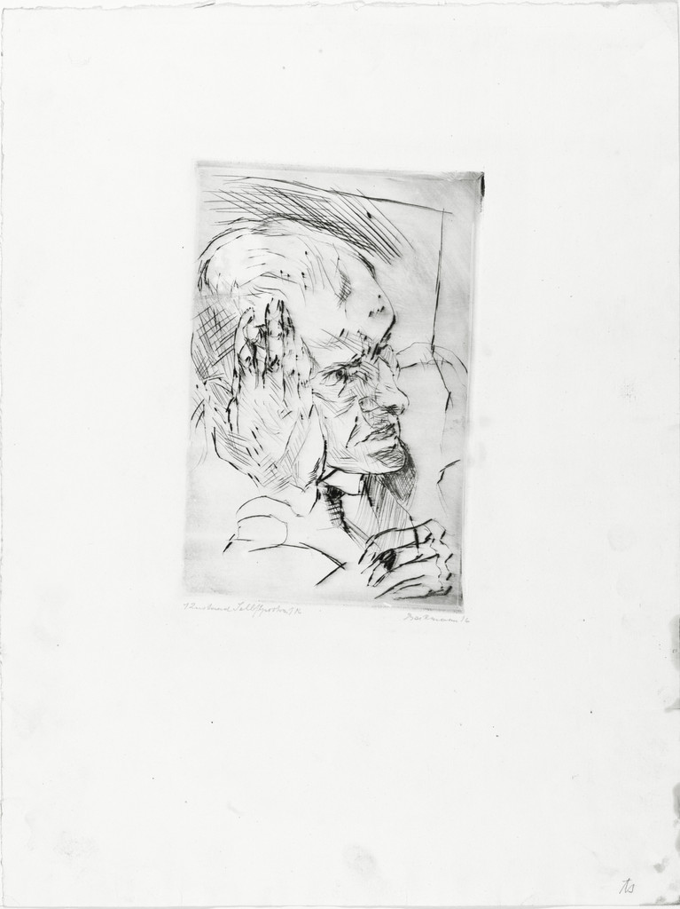 Self-Portrait, Hand to Cheek (Selbstbildnis mit aufgestützter Wange)