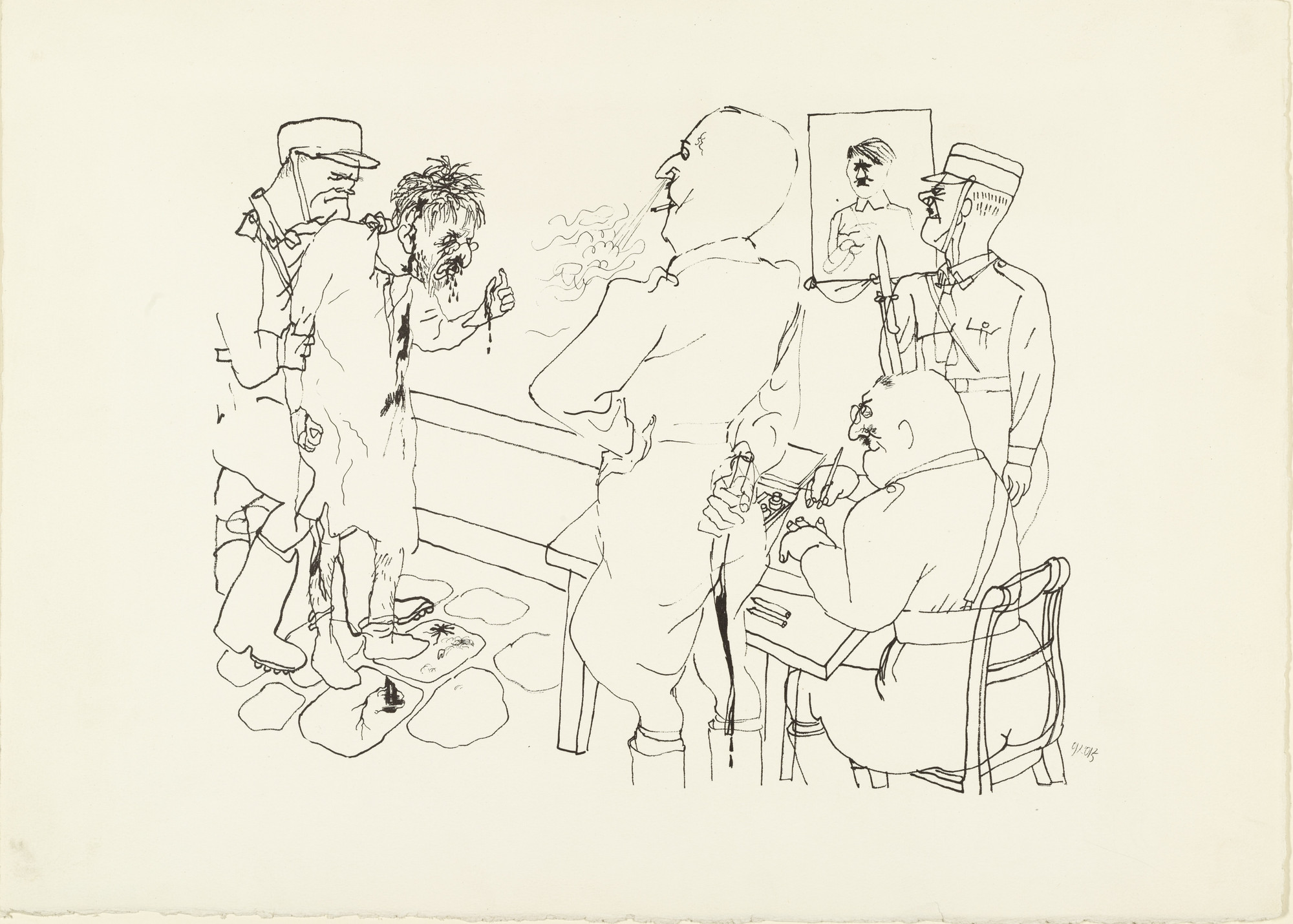 George Grosz. That'll Learn'em (Das wird ihm auf die Sprünge helfen) from the portfolio Interregnum. 1935, published 1936