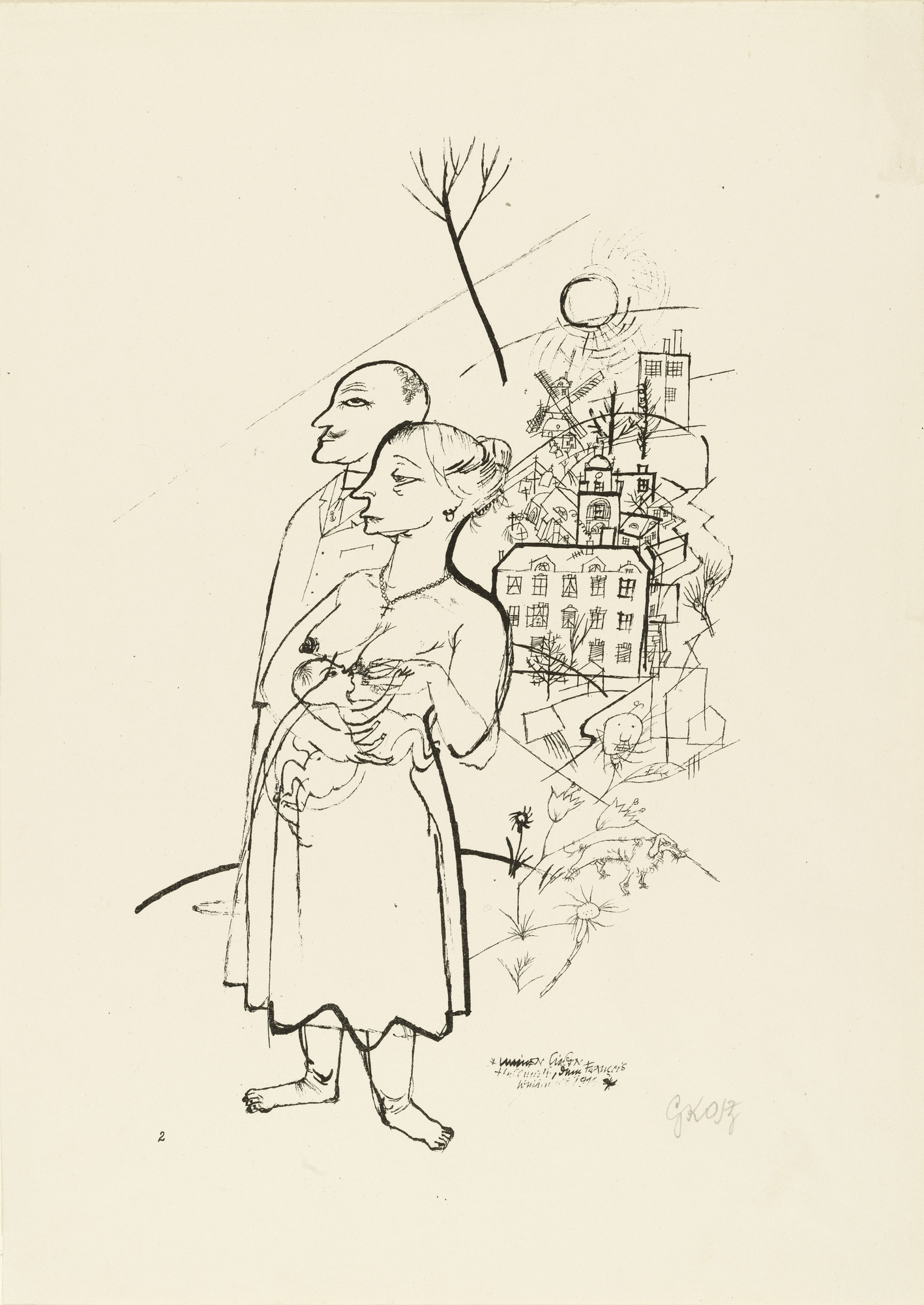 George Grosz. Family (Familie) from the illustrated book Ecce Homo
