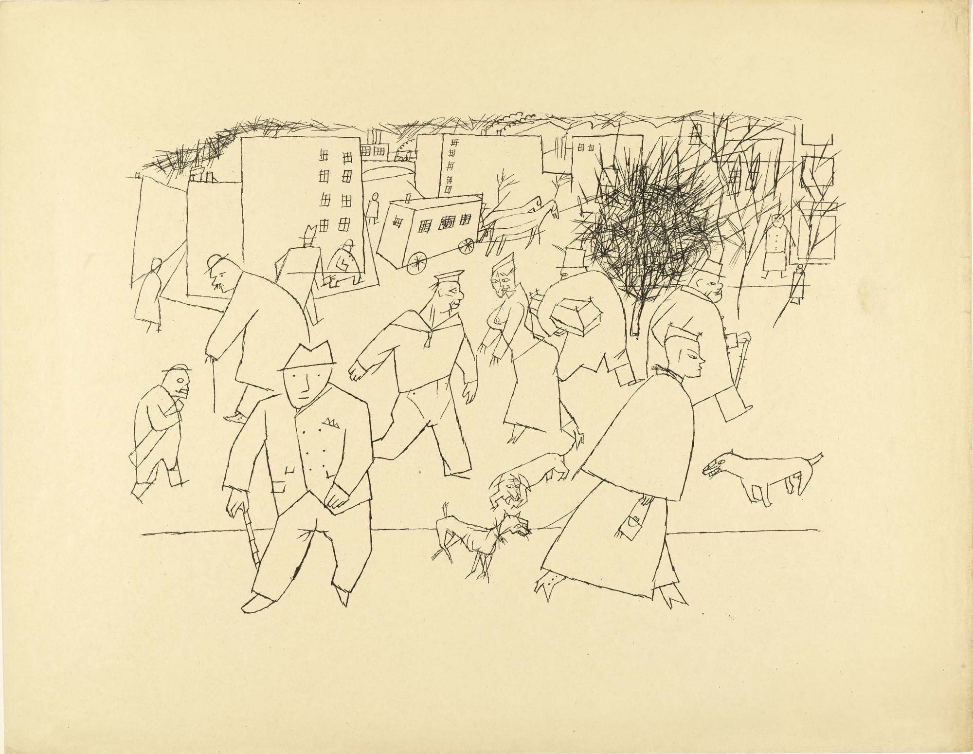 George Grosz. Street in the City (Strasse in der Stadt) from The First George Grosz Portfolio (Erste George Grosz-Mappe)