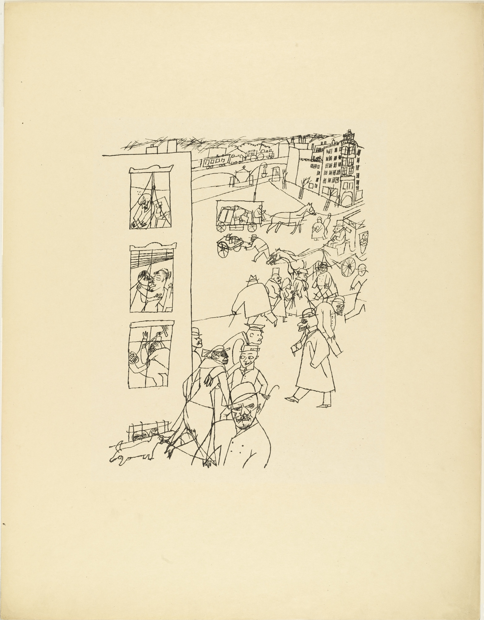 George Grosz. People in the Street (Menschen in der Strasse) from The First George Grosz Portfolio (Erste George Grosz-Mappe)