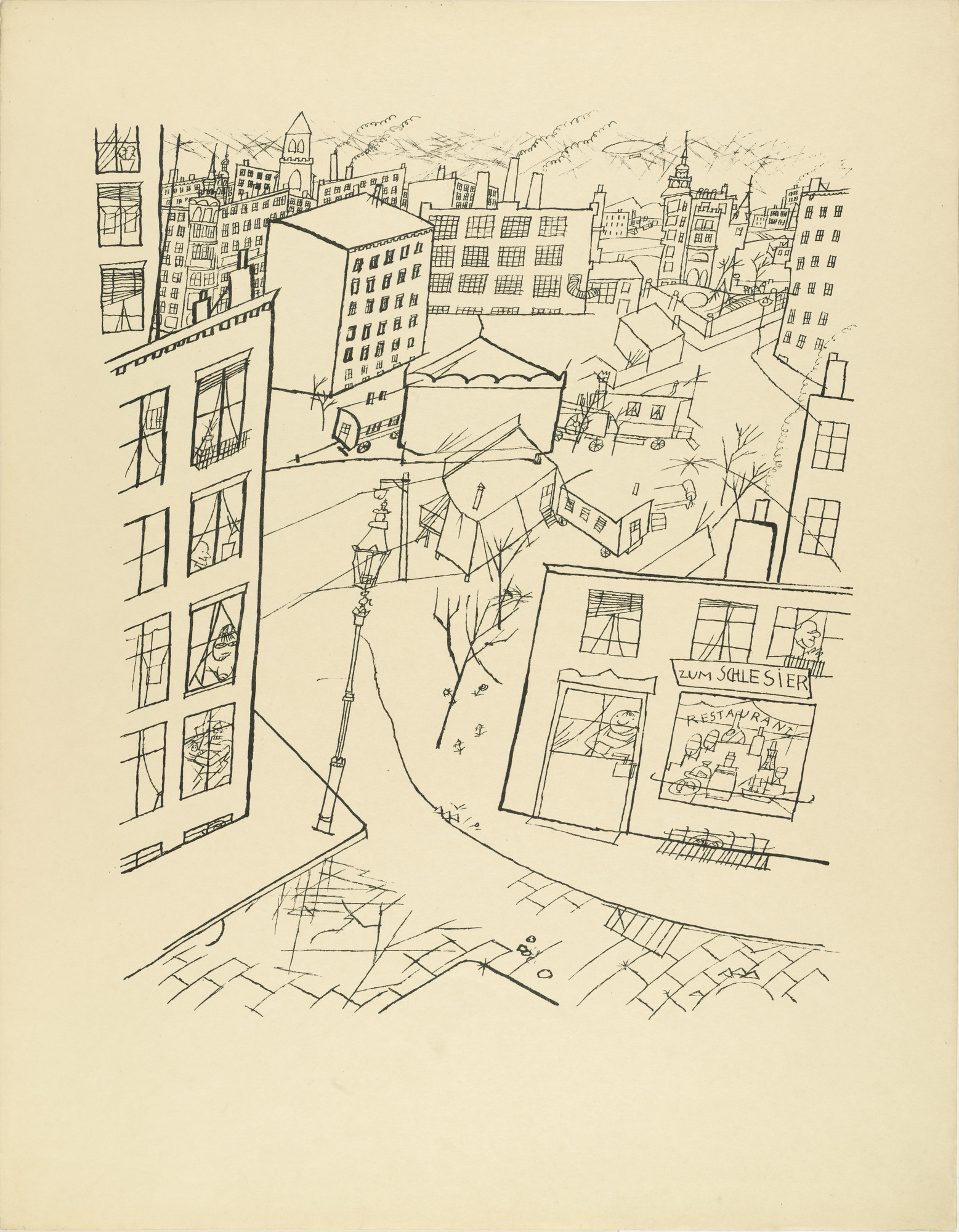 George Grosz. Suburb (Vorstadt) from The First George Grosz Portfolio (Erste George Grosz-Mappe)
