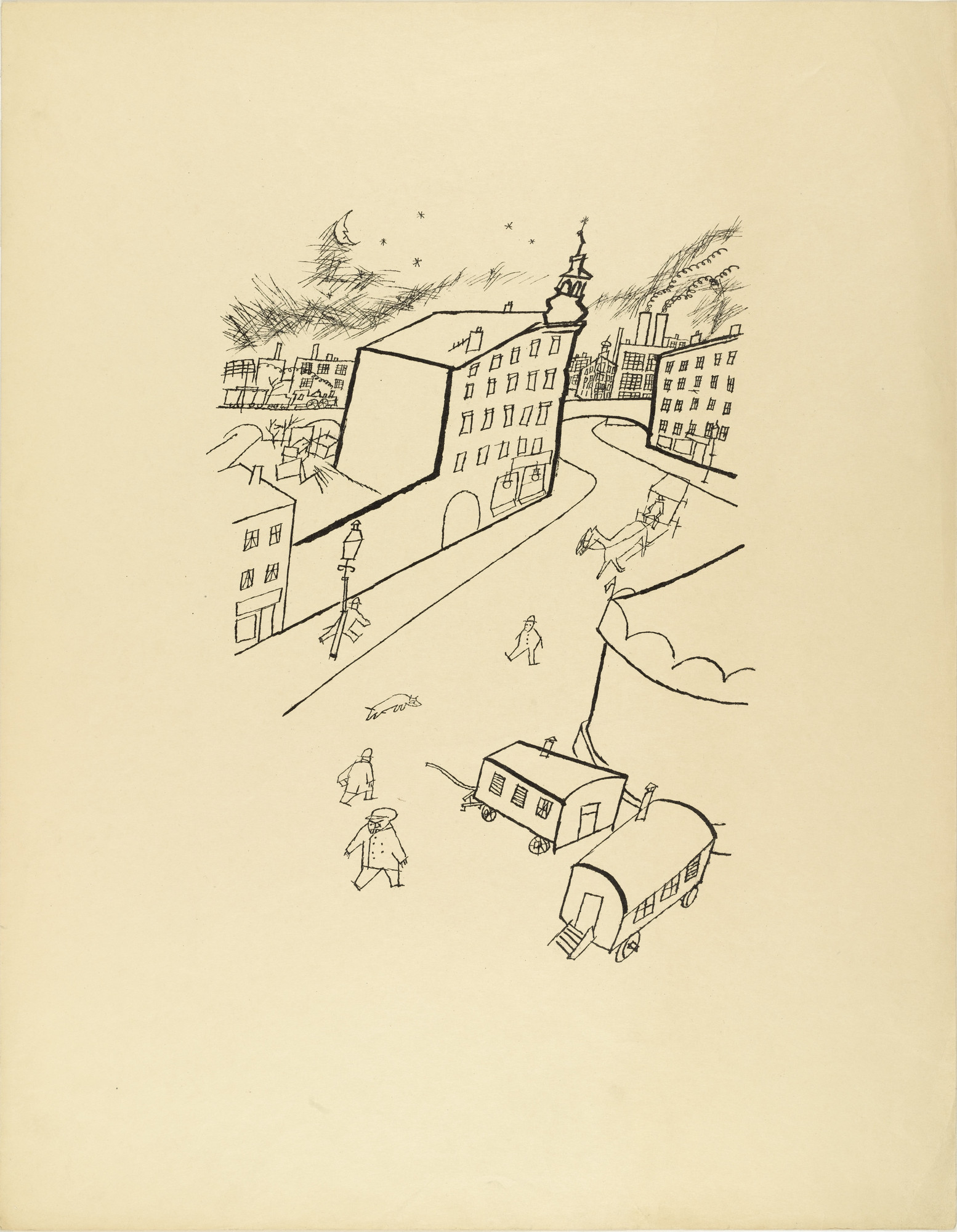 George Grosz. Outskirts (Peripherie) from The First George Grosz Portfolio (Erste George Grosz-Mappe)