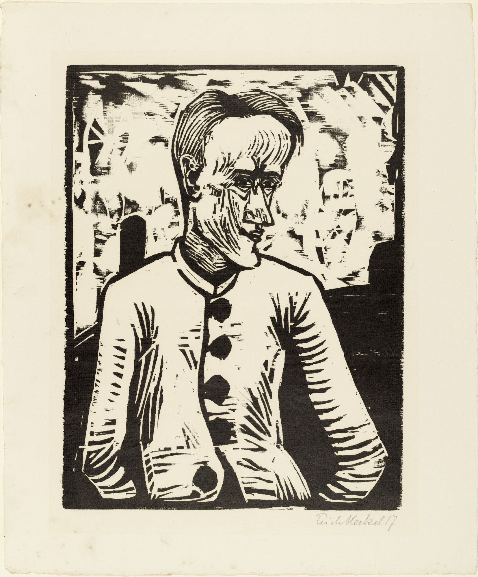 Erich Heckel. The Fool (Der Narr) from the portfolio New European Graphics, 5th Portfolio: German Artists , 1921 (Neue Europäische Graphik, 5. Mappe: Deutsche Künstler , 1921_)_