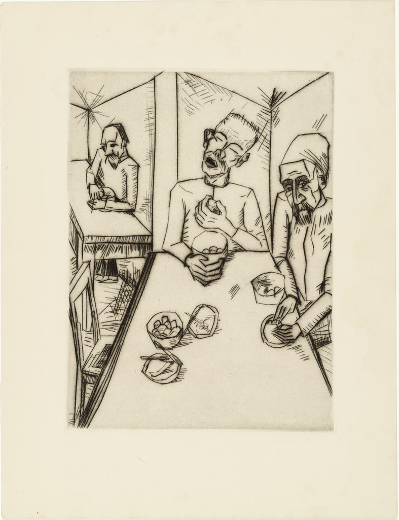 Madmen Eating (Irre beim Essen) (plate, loose leaf) from the periodical Das Kunstblatt, vol. 1, no. 2 (Feb 1917)