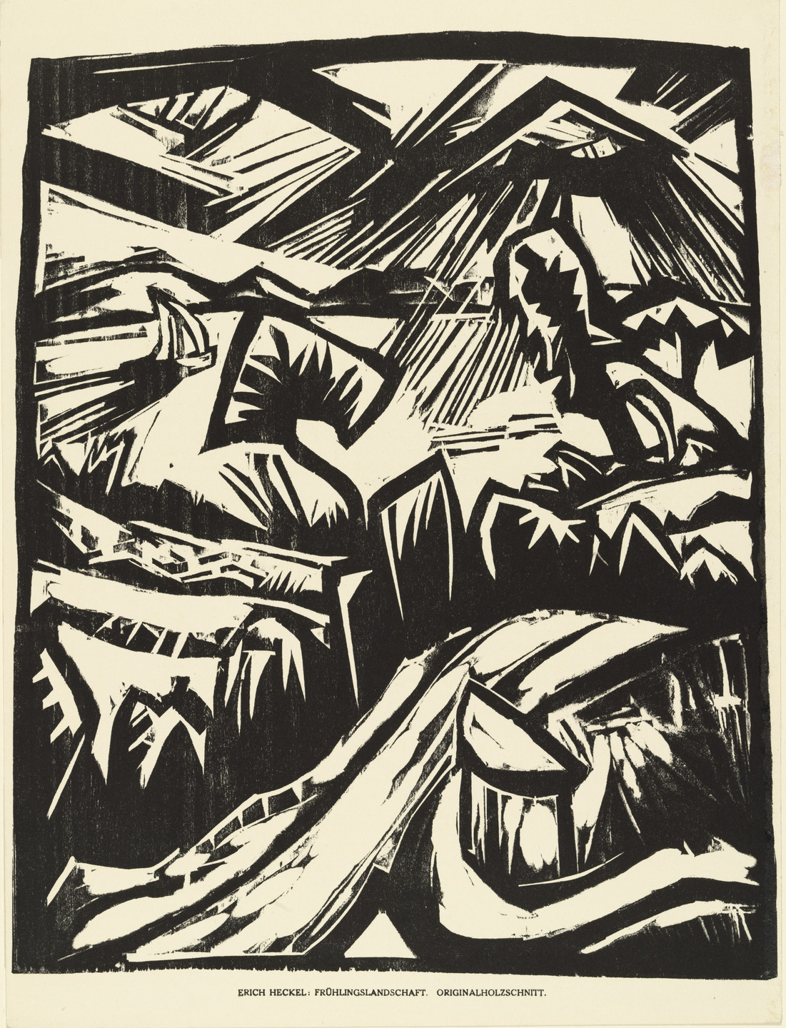 Erich Heckel. Spring Landscape (Frühlingslandschaft) (plate, preceding p. 1) from the periodical Das Kunstblatt, vol. 2, no. 1 (Jan 1918). 1918 (executed 1913)