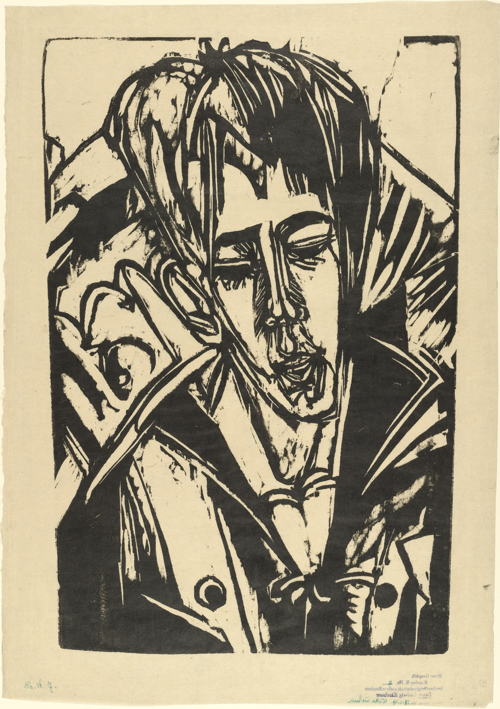 Ernst Ludwig Kirchner. Head of Hardt&#39;s Son (Kopf Sohn Hardt). (1915)