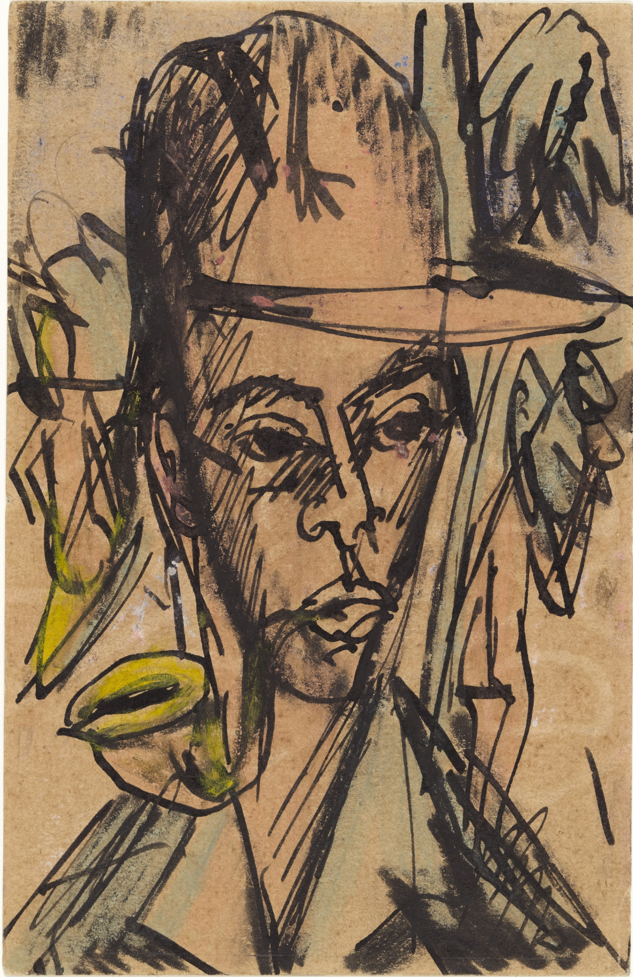 Ernst Ludwig Kirchner. Self-Portrait with a Pipe