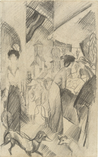 Street Scene with Cathedral (Straßenbild mit Kathedrale)