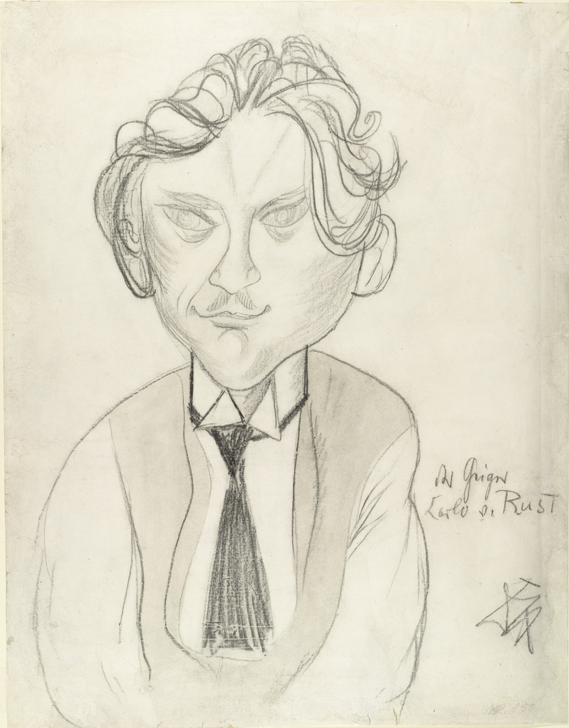 Otto Dix. Portrait of Violinist Carlo von Rust (Bildnis des Geigers Carlo von Rust). 1920