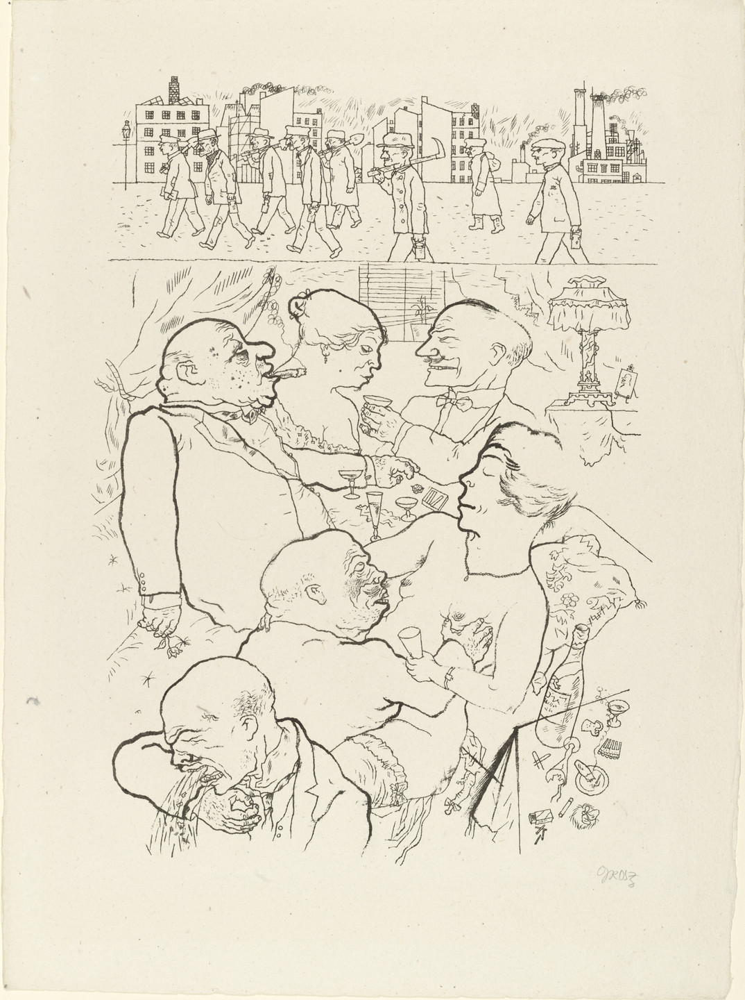 George Grosz. Dawn from In the Shadows (Im Schatten). c. 1920, published 1921