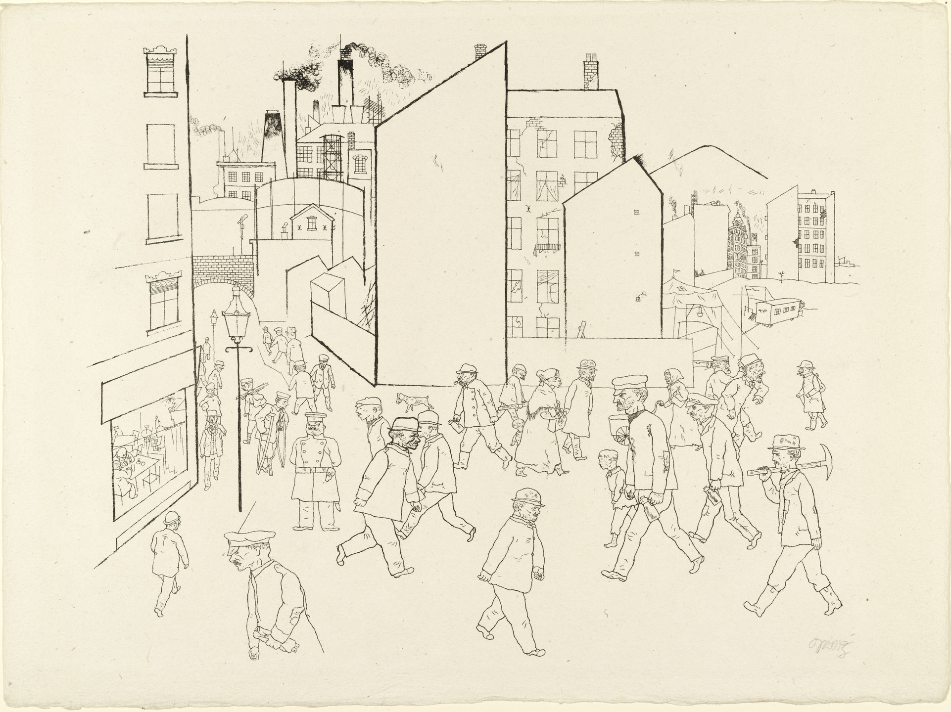 George Grosz. People in the Street from In the Shadows (Im Schatten). c. 1920, published 1921