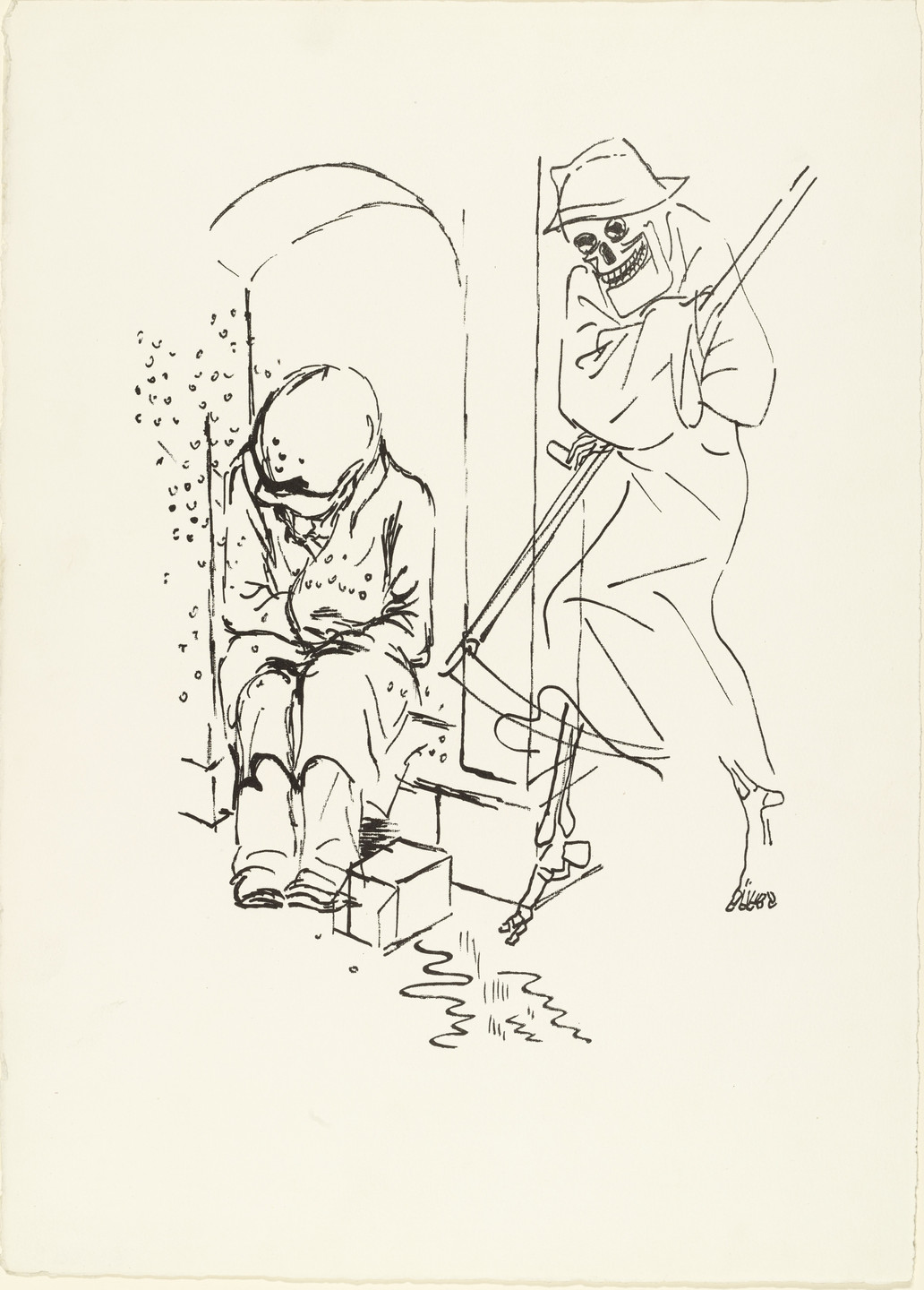 George Grosz. Eviction (Per Gerichtsbeschluss entlassen) from the portfolio Interregnum. 1935–36, published 1936