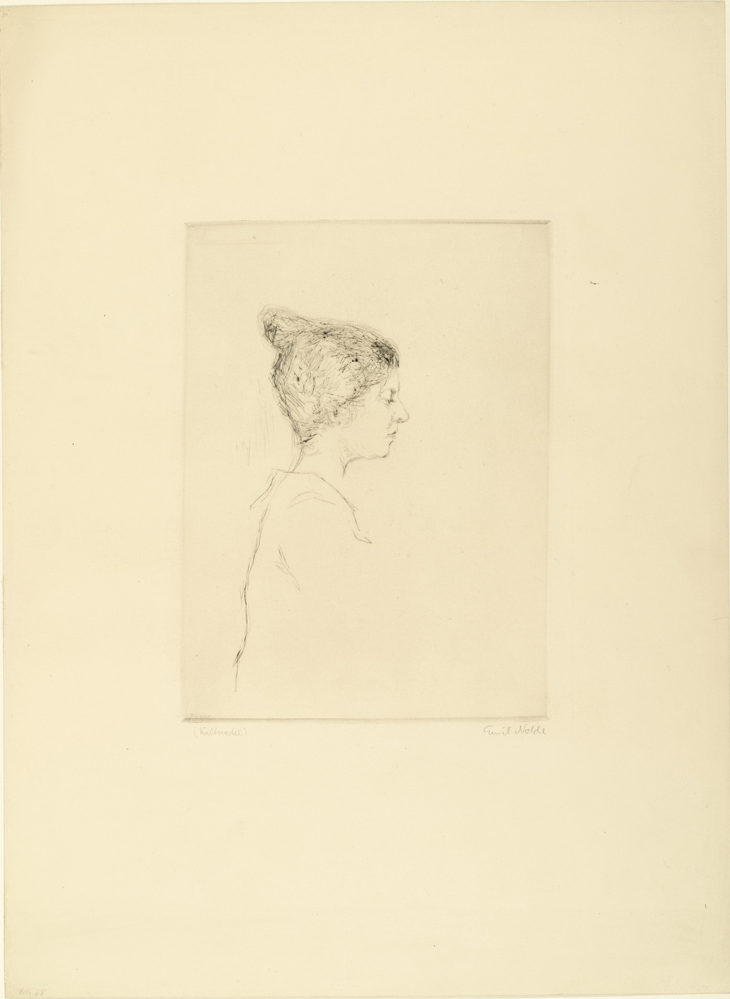 Emil Nolde. Profile of a Woman (Frauenprofil). (1907)