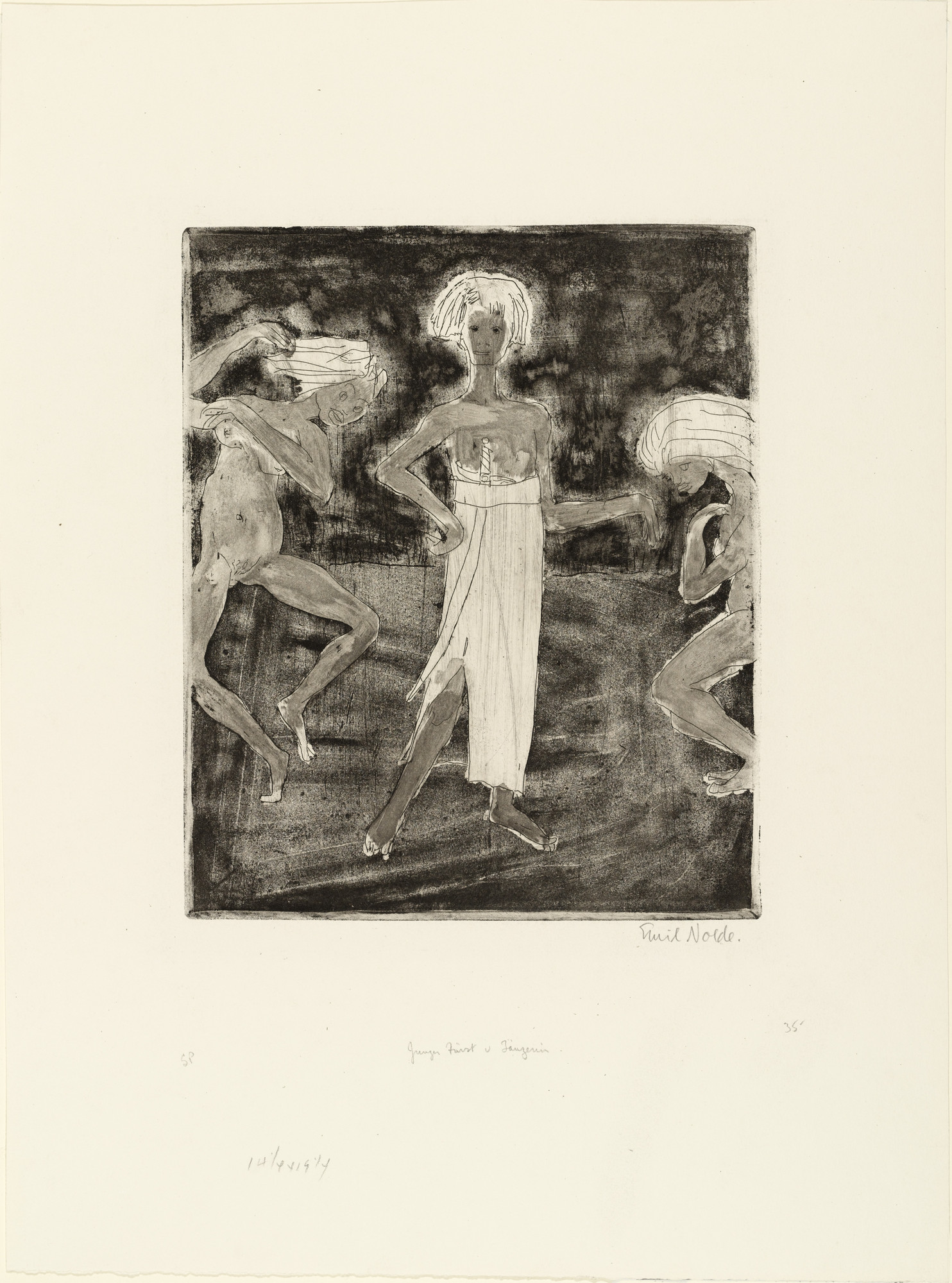 Emil Nolde. Young Prince and Dancers (Junger Fürst und Tänzerinnen)