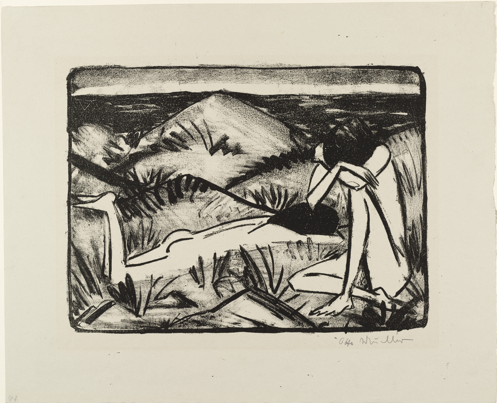 Otto Mueller. Two Girls in the Dunes at Sylt (Zwei Mädchen in den Dünen, Sylt)