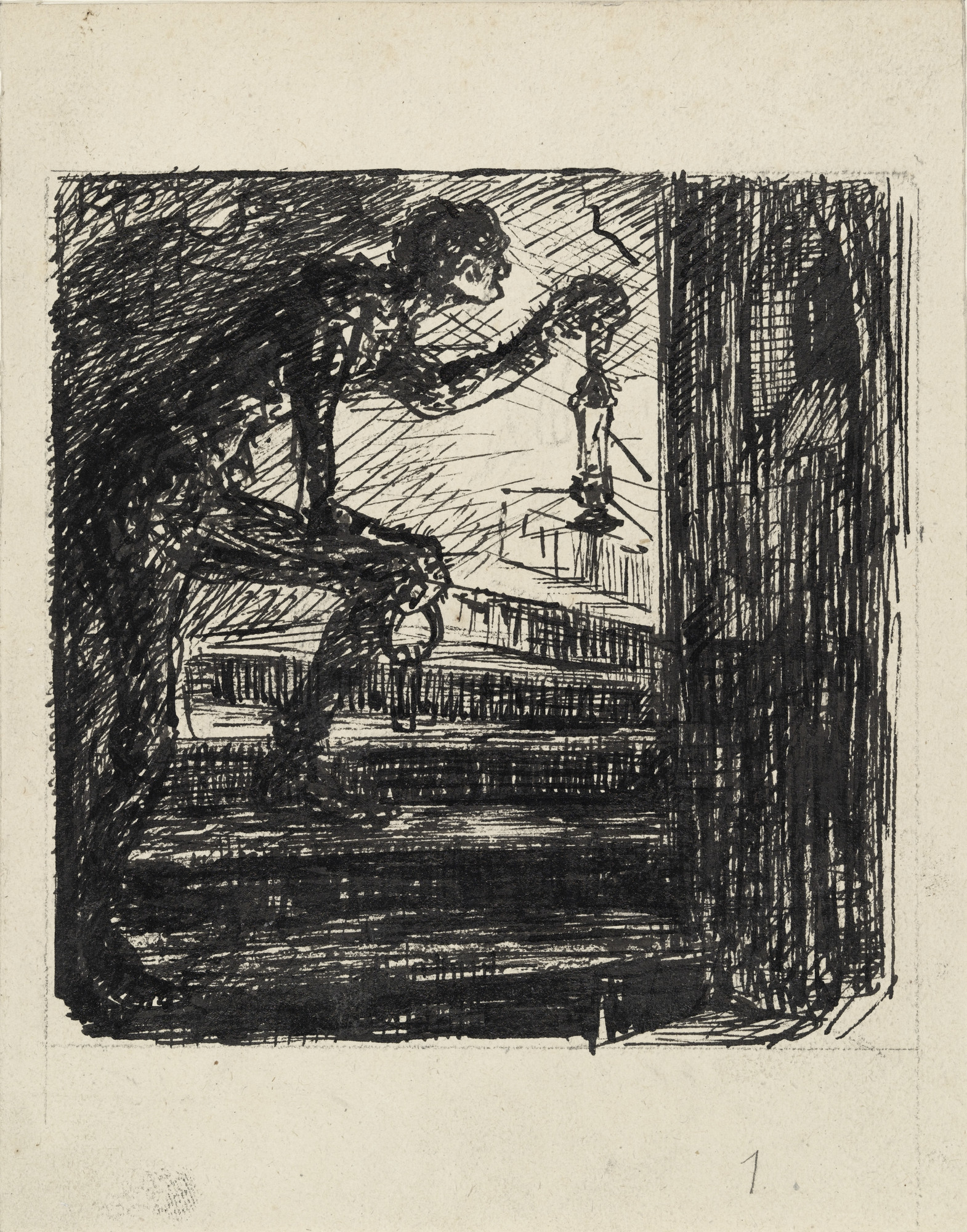 Alfred Kubin. On the Tower Stairs (Auf der Turmtreppe)
