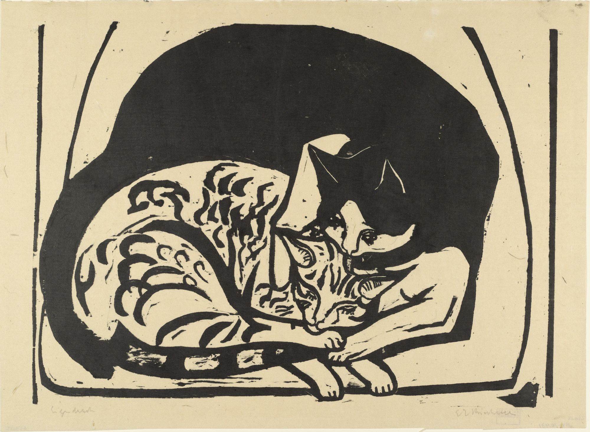 Ernst Ludwig Kirchner. Two Cats (Zwei Katzen). (1936) | MoMA