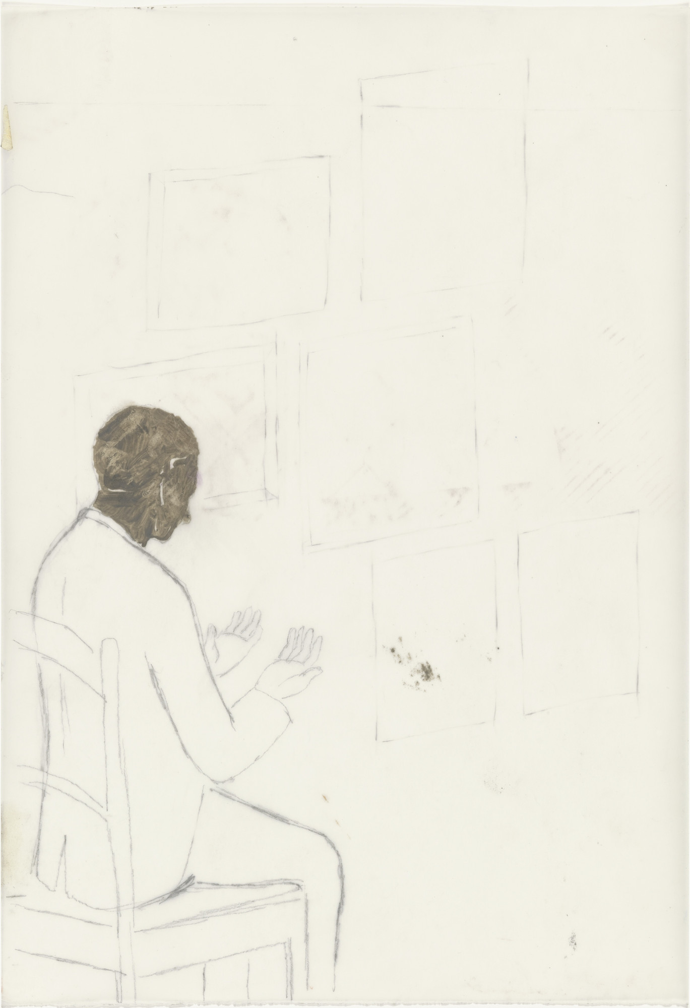 Francis Alÿs. Untitled (Man Looking at His Hands)