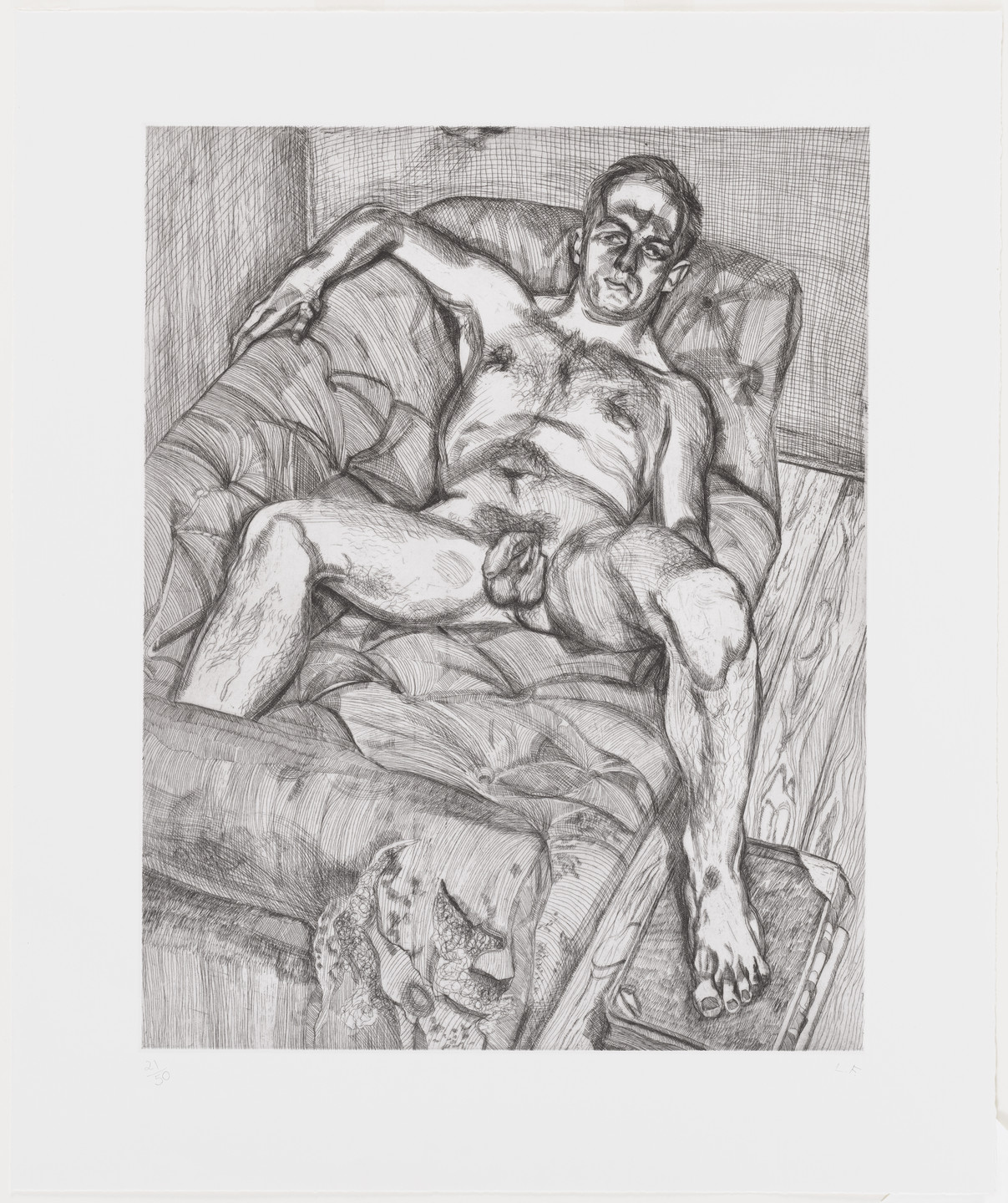 Lucian Freud. Man Posing. 1985, published 1986
