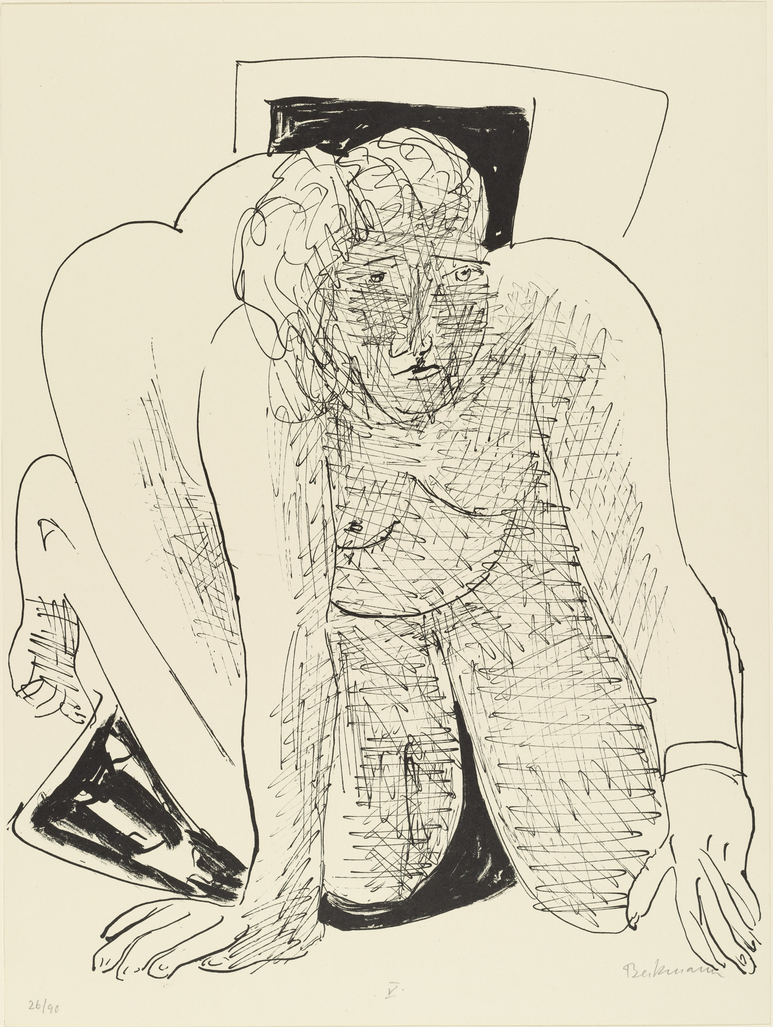Max Beckmann. Crawling Woman (Kriechende Frau) from Day and Dream