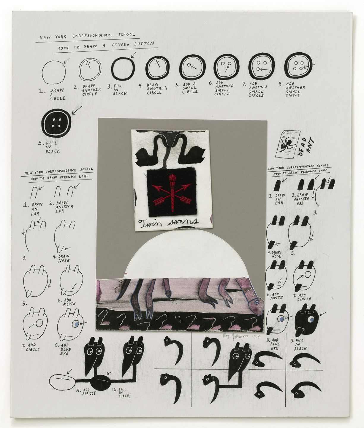 Ray Johnson. Untitled (How to Draw a Tender Button). 1974