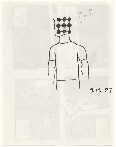 Ray Johnson. Untitled (Mail Art Thought). 1987
