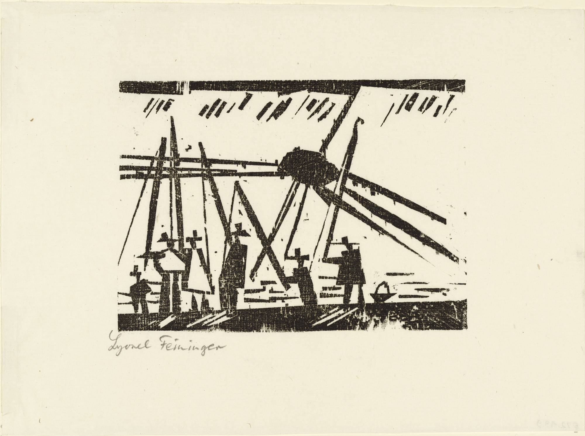 Lyonel Feininger. Anglers (Angler) from Ten Woodcuts by Lyonel Feininger