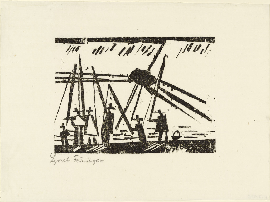 Anglers (Angler) from Ten Woodcuts by Lyonel Feininger