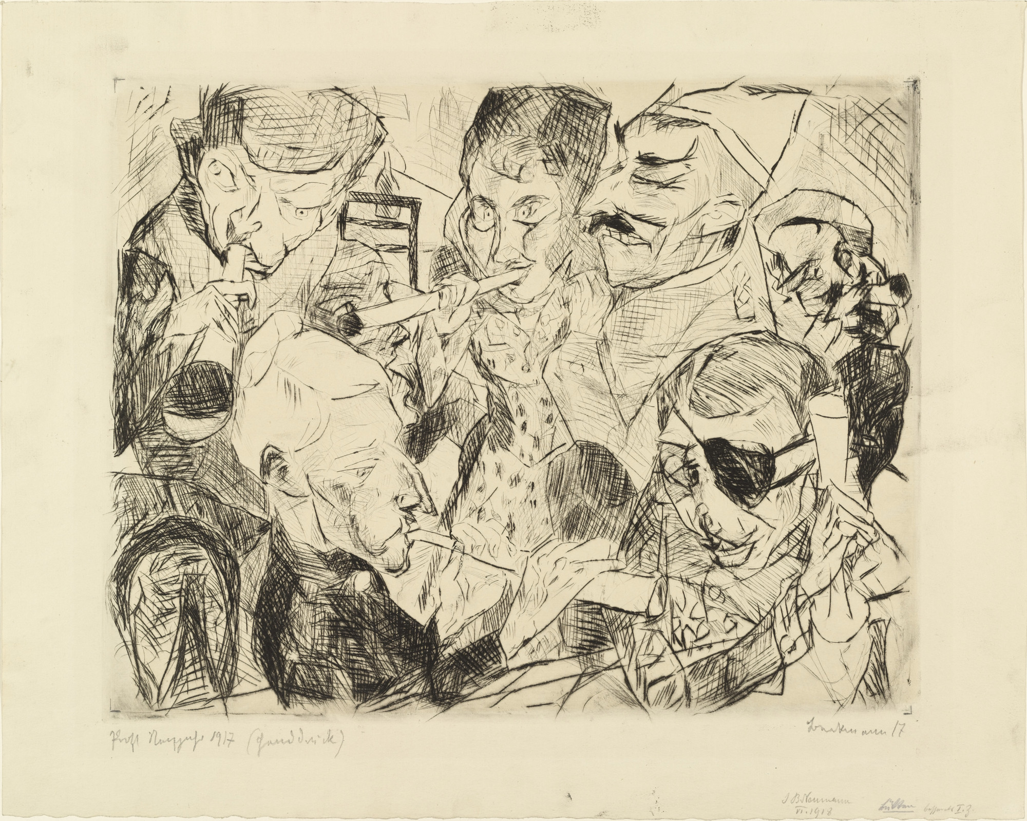 Max Beckmann. Happy New Year 1917 (Prosit Neujahr 1917) from the portfolio Faces (Gesichter)