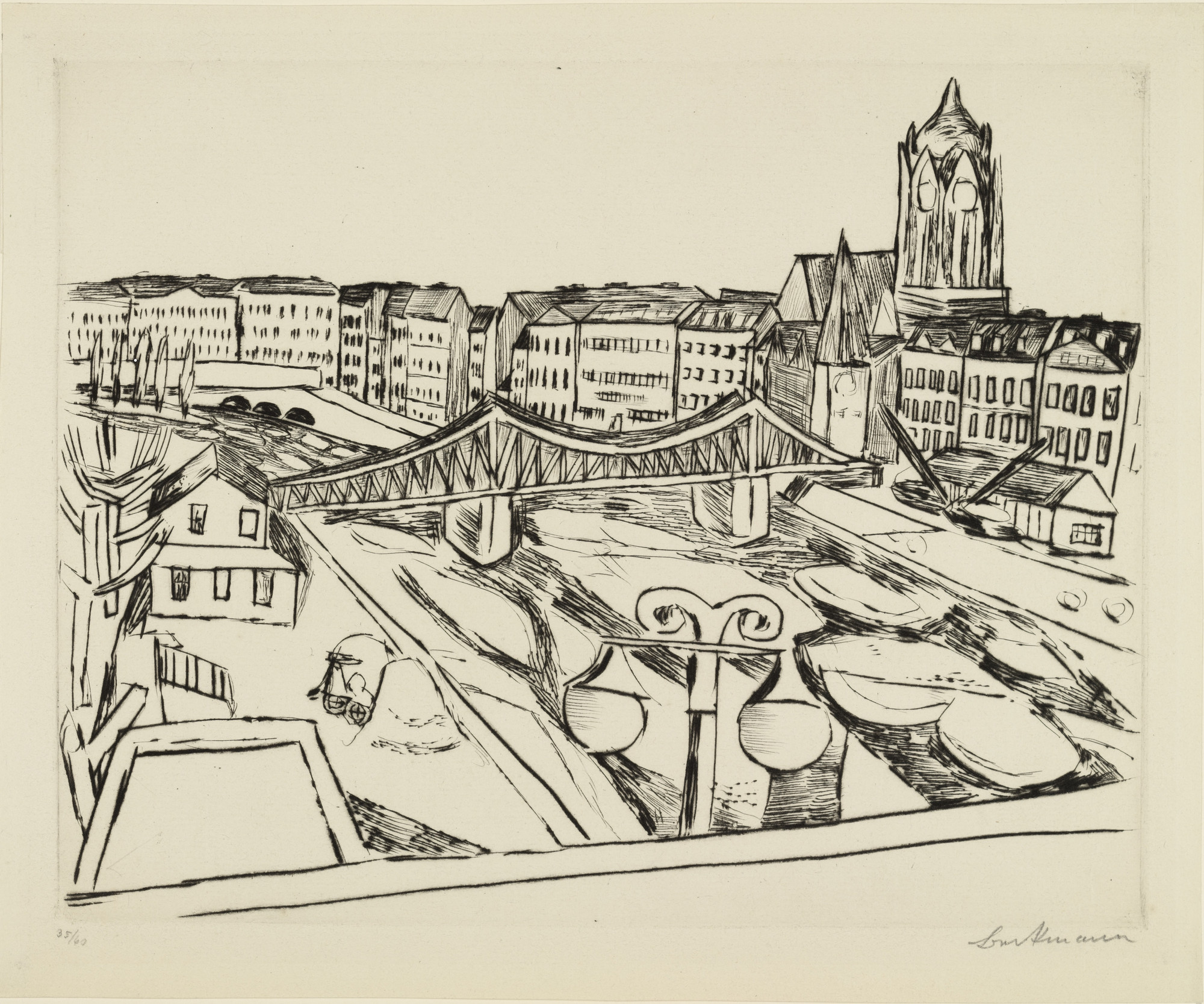 Max Beckmann. City View with "Eiserner Steg" (Stadtansicht mit Eisernem Steg)