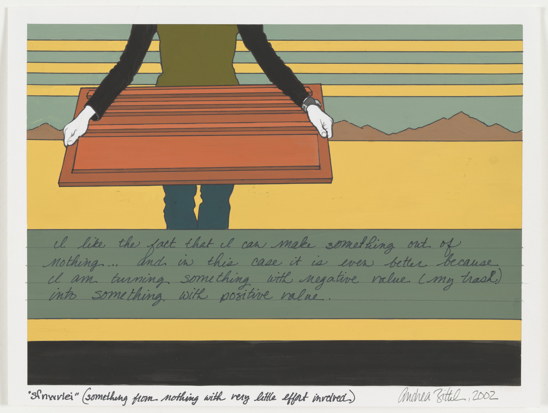 Andrea Zittel. sfnwvlei (something from nothing with very little effort involved) studies #1-6. 2002