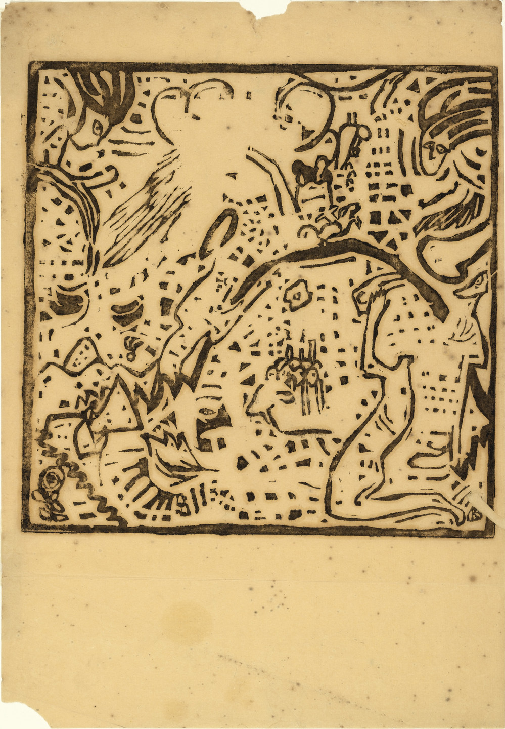 Vasily Kandinsky. Great Resurrection (Grosse Auferstehung) (proof) for Klänge (Sounds). (1911)
