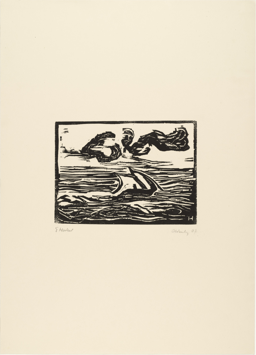 Erich Heckel. Sailboat (Segelboot) from the portfolio Brücke 1908. 1907, published 1908