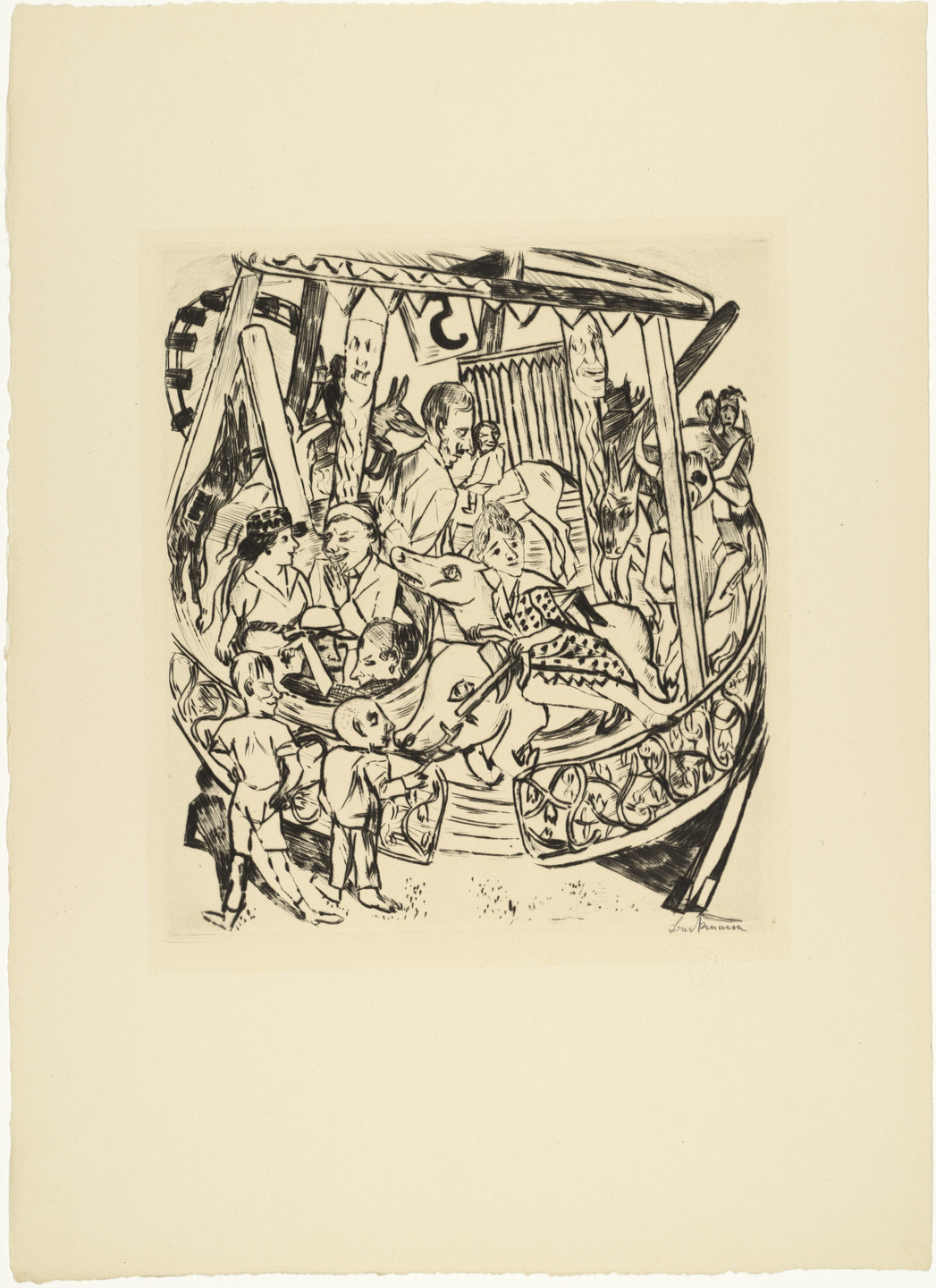 Max Beckmann. _Merry-Go-Round (Das Karussell) _ from Annual Fair (Jahrmarkt). (1921, published 1922)