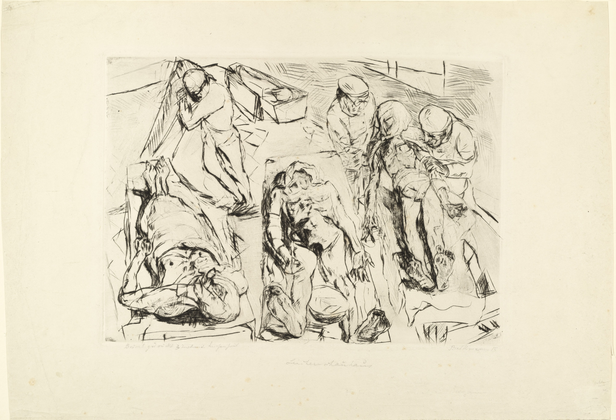 Max Beckmann. Morgue (Das Leichenhaus). printed 1915, published 1918