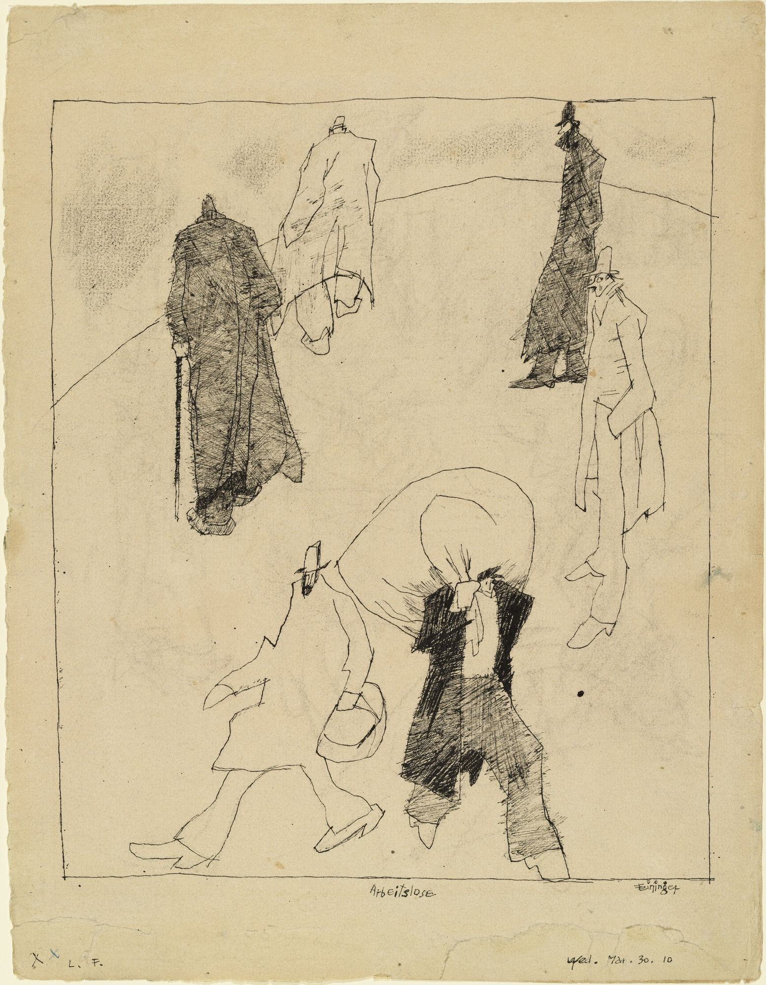 Lyonel Feininger. The Unemployed (Arbeitslose)
