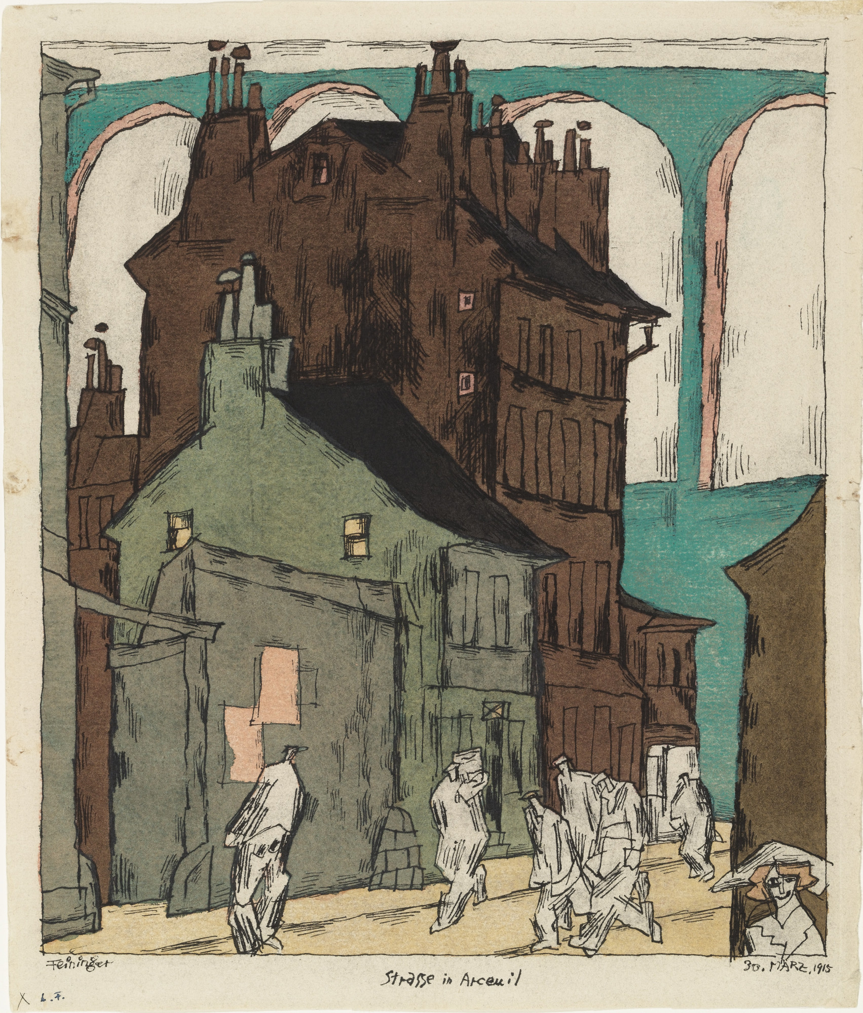 Lyonel Feininger. Street in Arcueil ( Strasse in Arcueil )