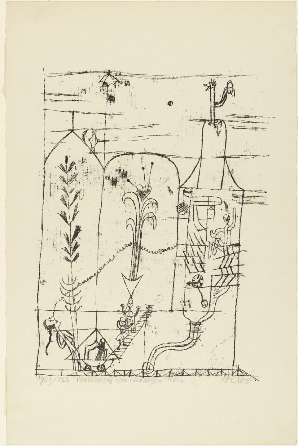 Paul Klee. Hoffmannesque Scene (Hoffmanneske Szene) for the portfolio New European Graphics, 1st Portfolio: Masters of the Staatliches Bauhaus, Weimar (Neue europäische Graphik, 1. Mappe: Meister des Staatlichen Bauhauses in Weimar). 1921