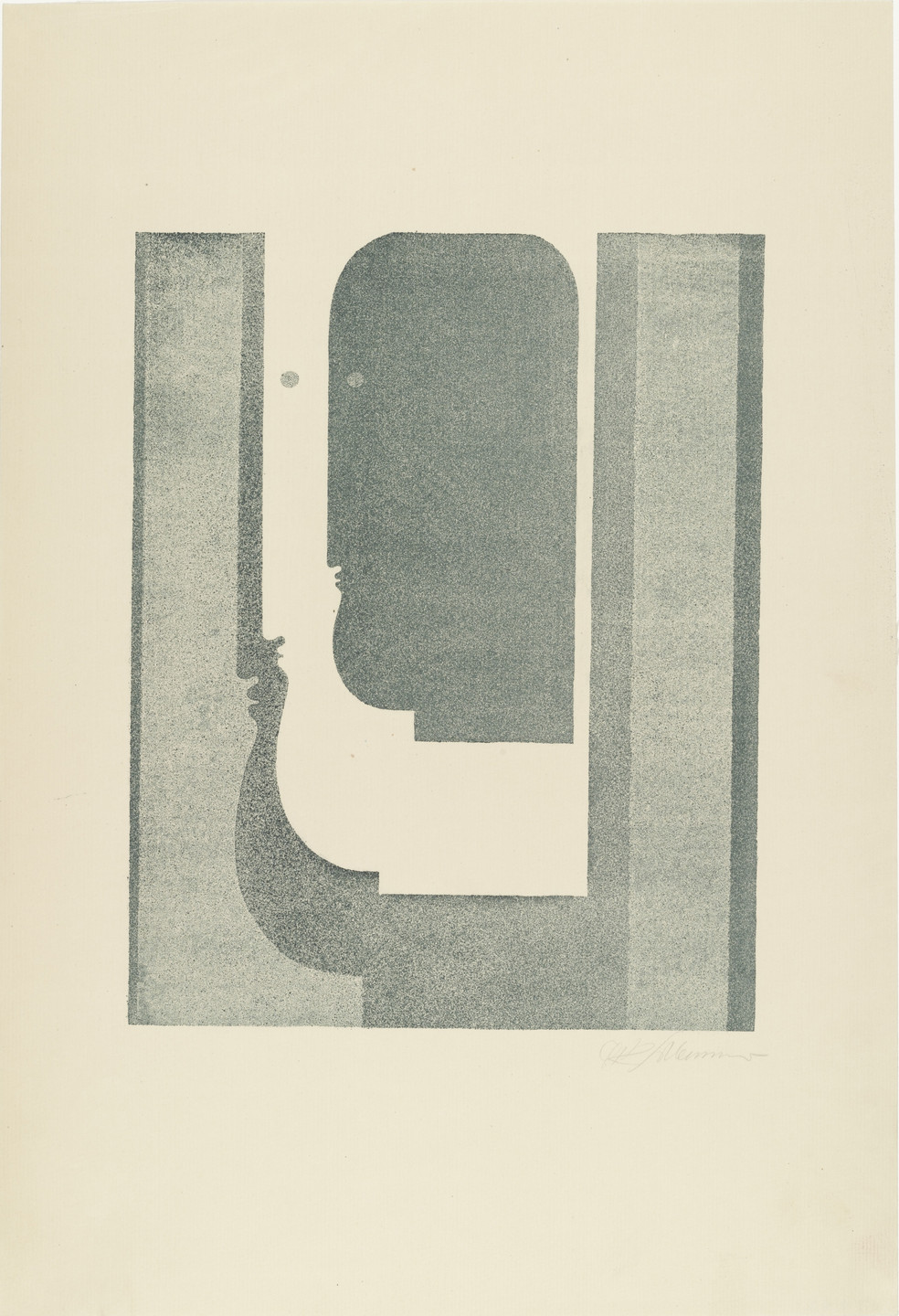 Oskar Schlemmer. Three Vertical Profiles (Drei senkrechte Profile) from Play on Heads (Spiel mit Köpfen). c. 1920, published 1923
