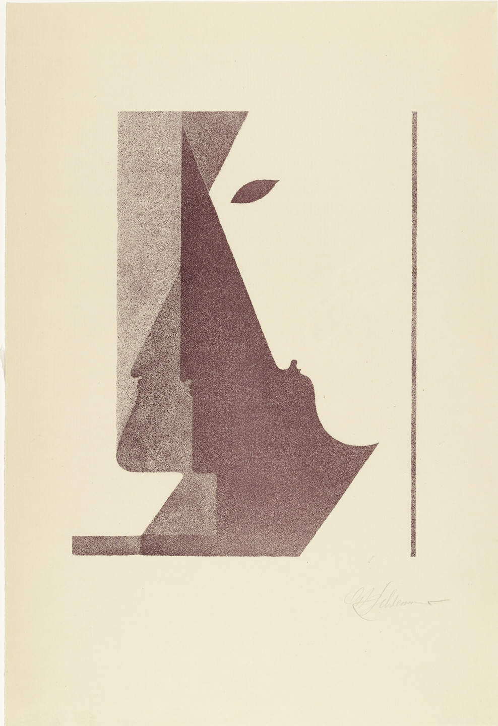 Oskar Schlemmer. Three Profiles between the Vertical and the Diagonal (Drei Profile zwischen der Senkrechten und der Diagonalen) from Play on Heads (Spiel mit Köpfen). c. 1920, published 1923