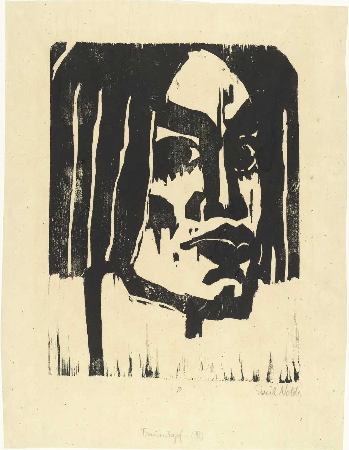 Emil Nolde. Head of a Woman III (Frauenkopf III). 1912