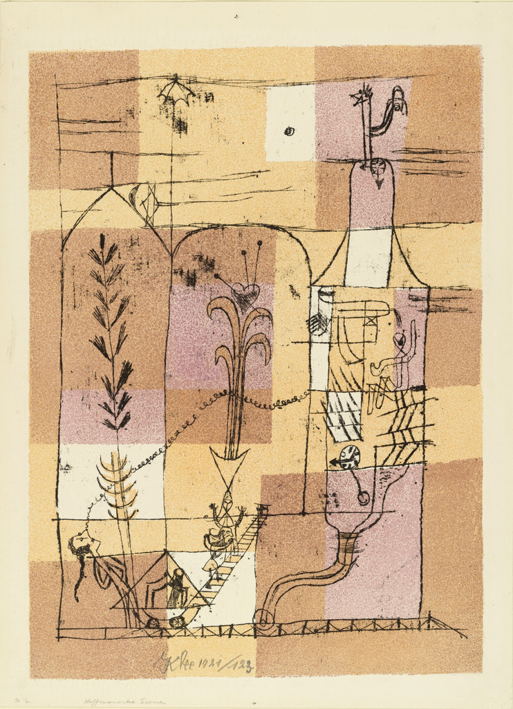 Hoffmannesque Scene (Hoffmanneske Szene) from the portfolio New European Graphics, 1st Portfolio: Masters of the State Bauhaus, Weimar (Neue europäische Graphik, 1. Mappe: Meister des Staatlichen Bauhauses in Weimar), 1921