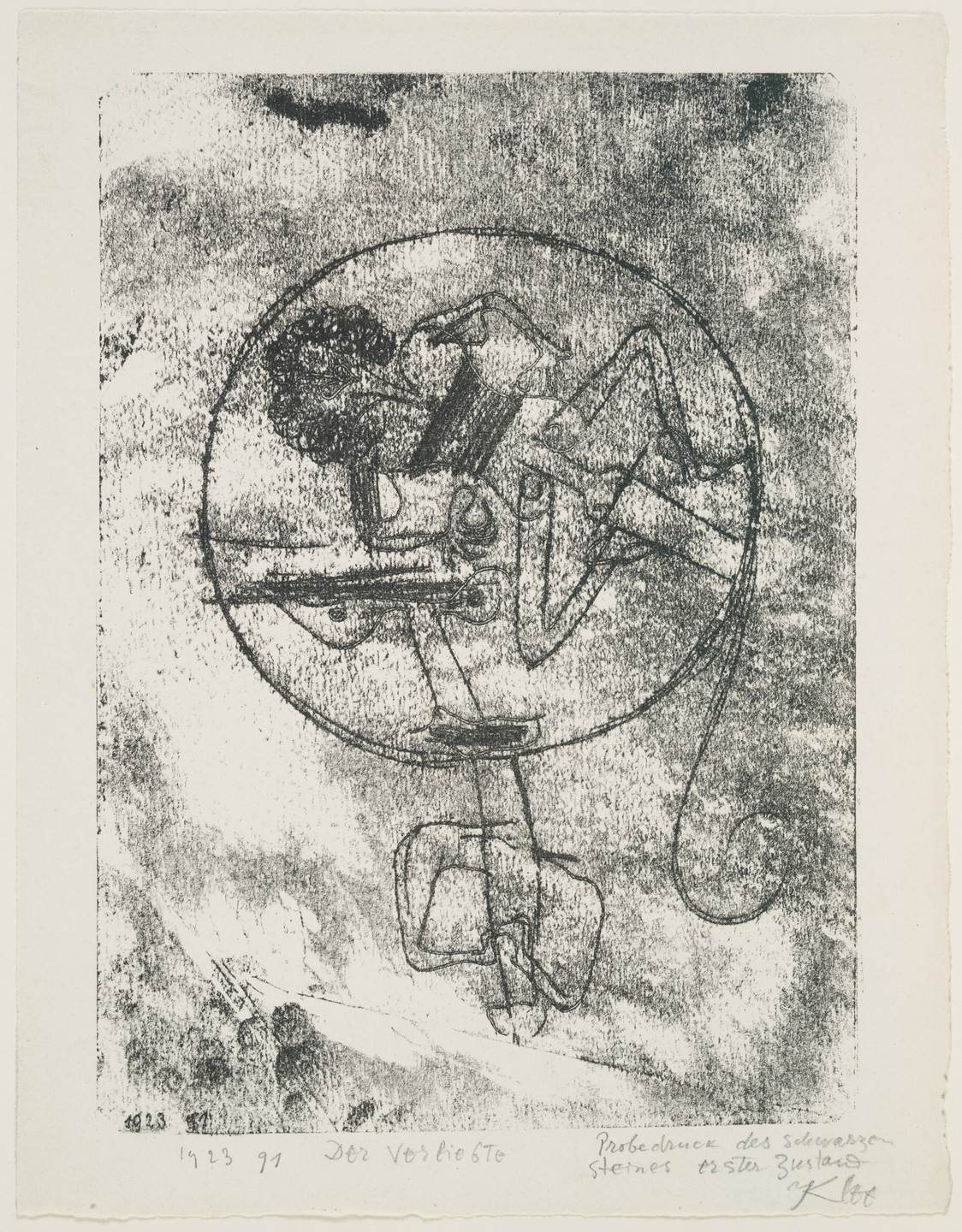 Paul Klee. The One in Love (Der Verliebte) for the Masters&#39; Portfolio of the Staatliches Bauhaus (Meistermappe des Staatlichen Bauhauses). 1923